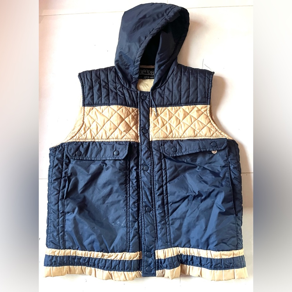 Finlandia Retro Vintage Color Block Men's Puffer Ski Vest